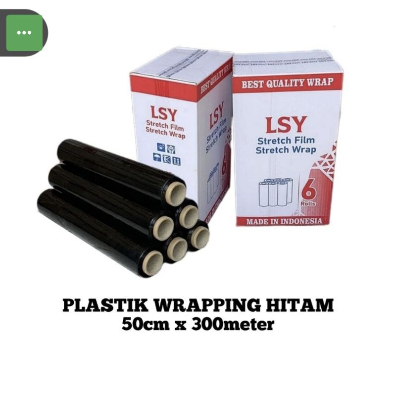 

Stretch film hitam, plastik wrapping hitam 50cm x 300M