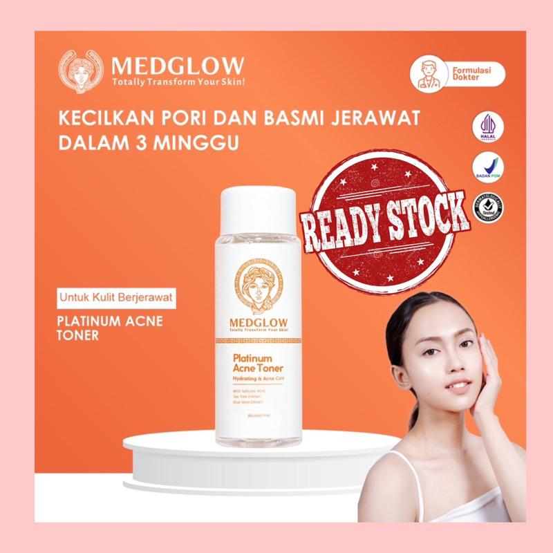 We Are Back MEDGLOW CLINIC Platinum Acne Toner | Penyegar Pembersih Kulit Wajah Muka Skincare Anti J