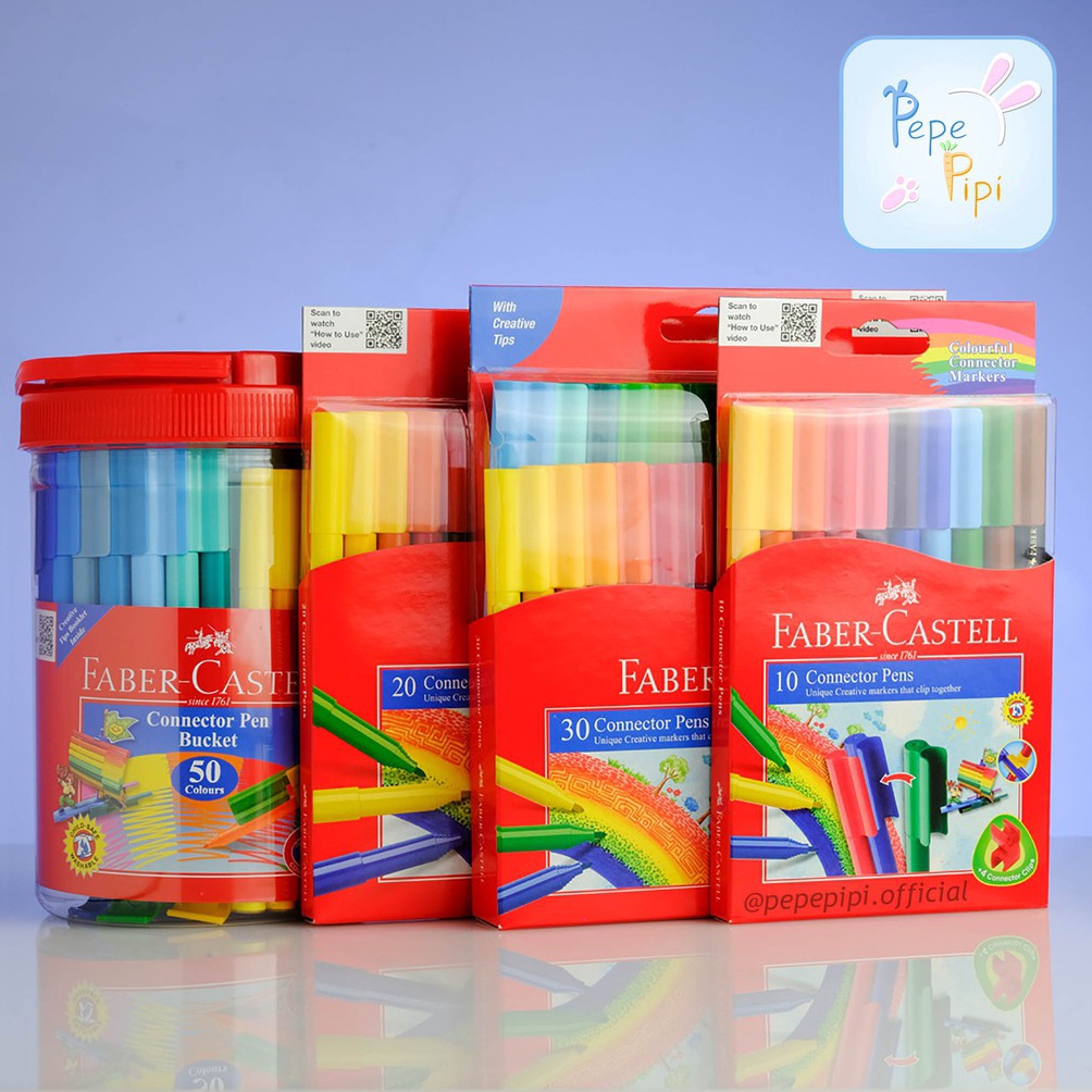 

Ready stock Spidol Connector Pen Faber Castell 10, 20, 30 dan 50 Pcs Sepidol Warna Colour Color HFY