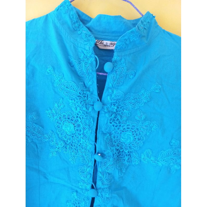 KEBAYA MODERN LENGAN PENDEK RENDA PRELOVED