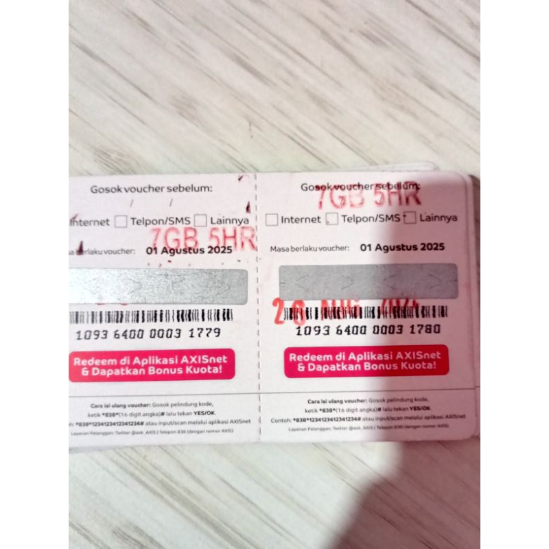VOUCHER AXIS 7 GB 5 HARI