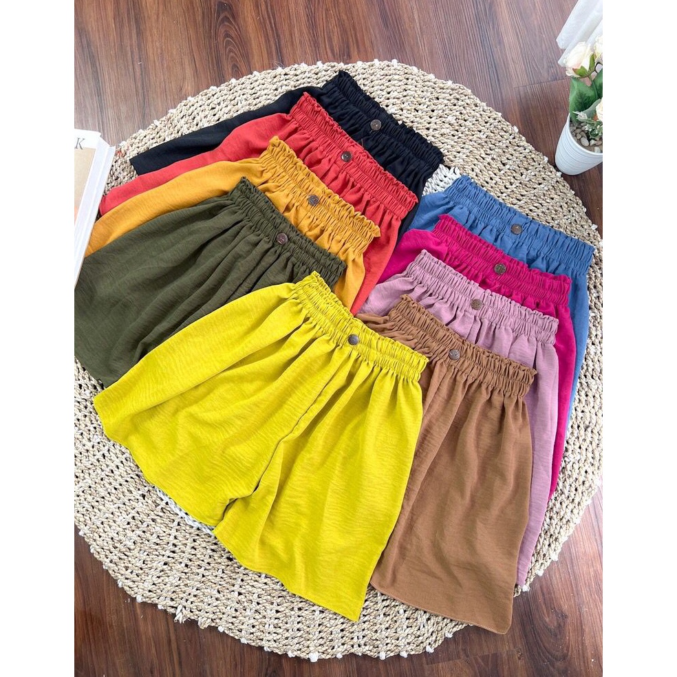 Best Hotpants Crinkle Kancing / Celana Pendek Wanita Crinkle Airflow / Daily Pants Kancing