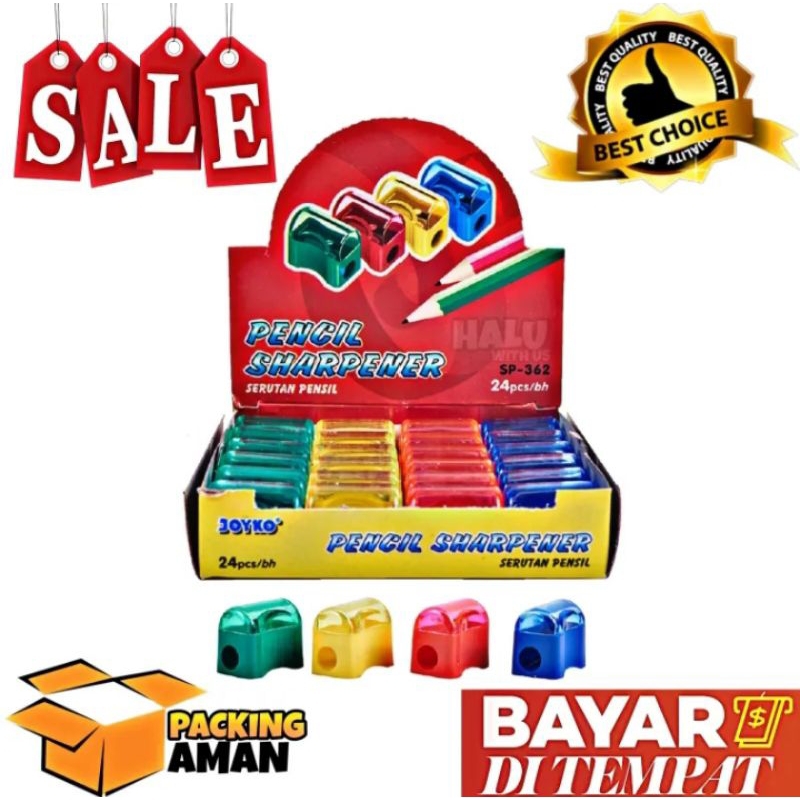 

(BISA COD) PROMO 24 Pcs Sharpener Rautan Serutan Joyko SP-362