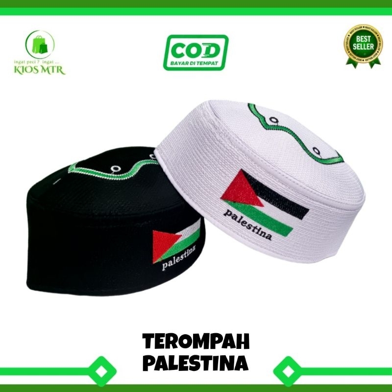 Peci Palestina Anak Dan Dewasa , Peci Palestina Motif Terompah Anak Dan Dewasa , Peci Palestina