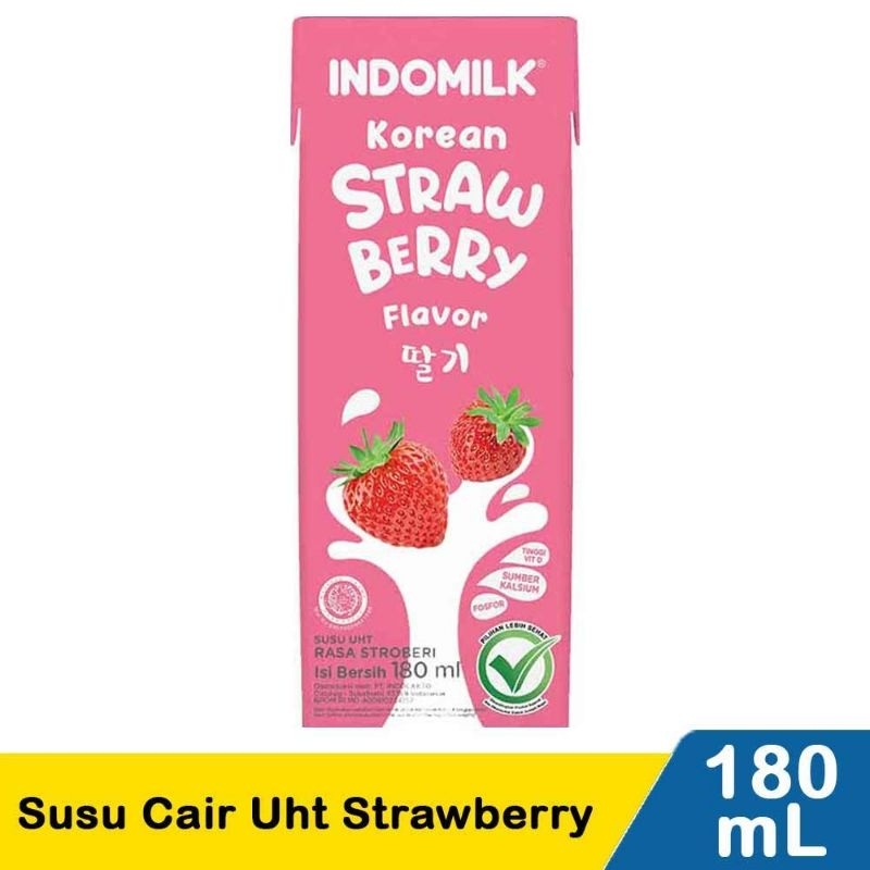 

Indomilk Susu Cair Uht Strawberry 180mL