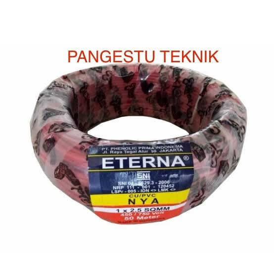Kabel NYA 2,5 mm Merah ETERNA / 50 Meter / NYA 2.5 mm