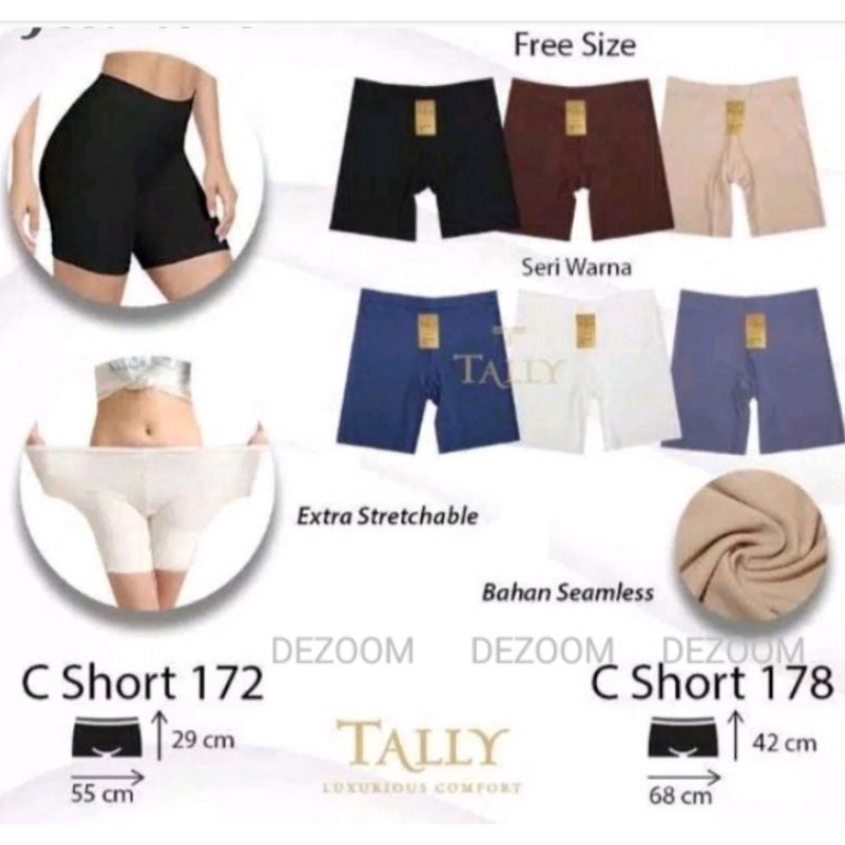 Segera belanja Tally 172 / 174 / 175 / 176 / 178 Short Pants Wanita Seamless Tanpa Jahitan