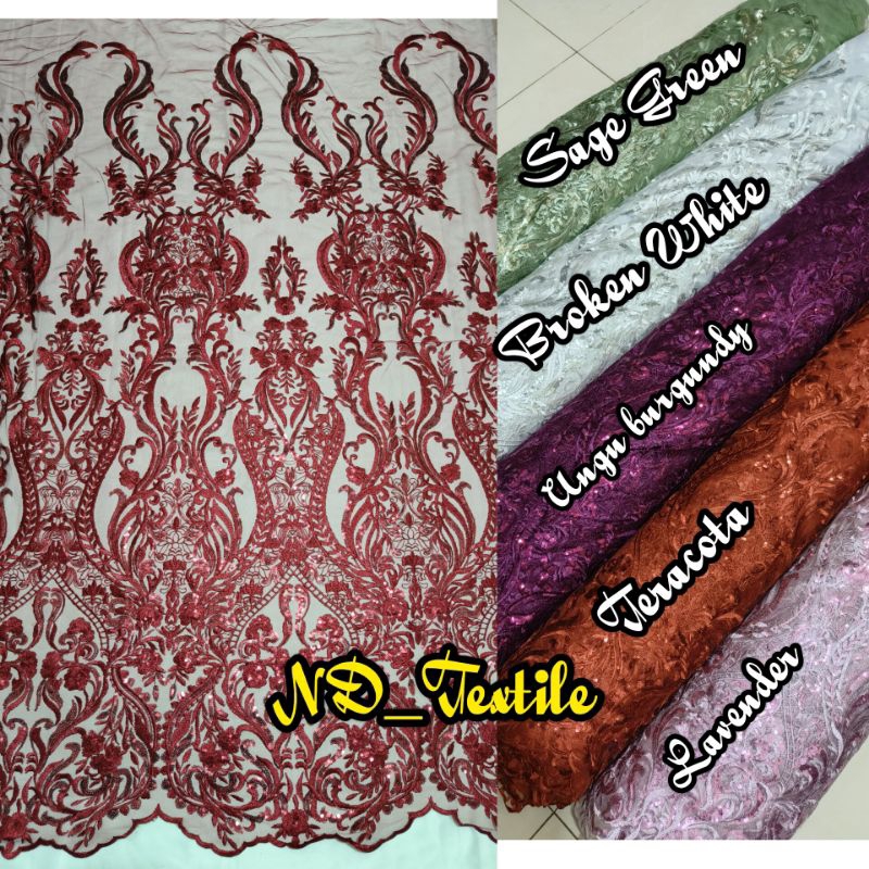 Kain Tile Elisab Payet/Tile Payet/Tile Elisab/Bahan Kebaya