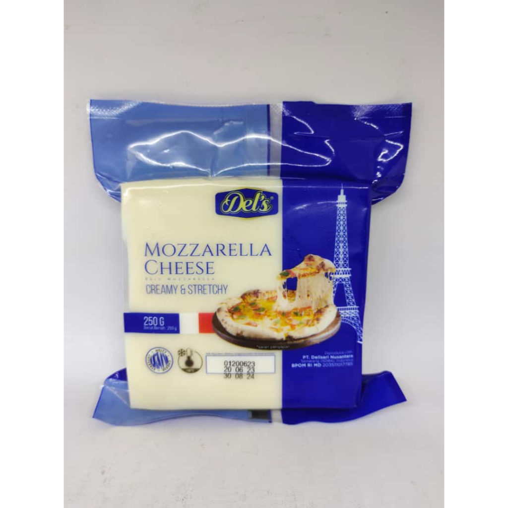 

Dels Keju Mozarella / Dels Mozarella Cheese Stretchy- 250 Gr Kemasan