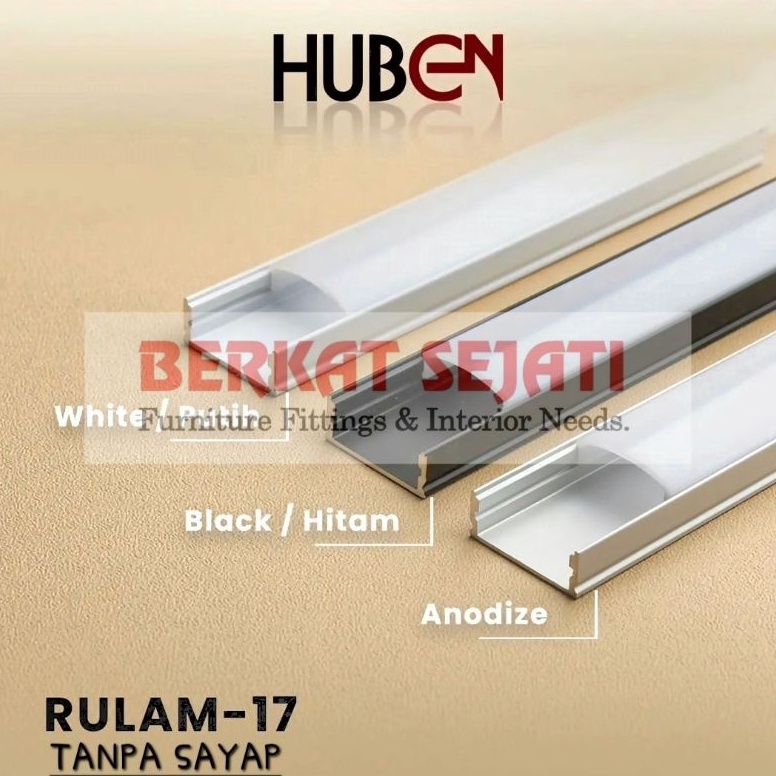 VIRAL List Rel Rumah LED Strip Alumunium Acrylic Cover HITAM / PUTIH / SILVER