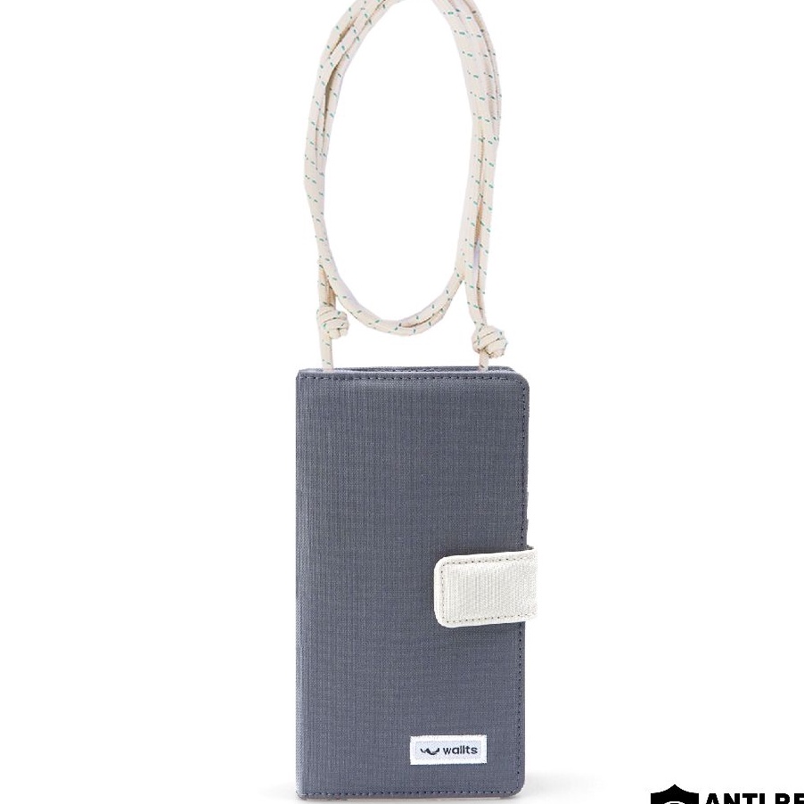 Wallts Delmont Charcoal Cream - Tas Dompet HP Handphone Selempang Wanita dan Pria Phone Wallet