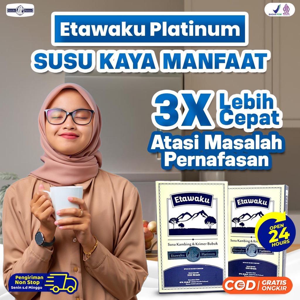 

TERMURAH!!! ETAWAKU PLATINUM Susu Kambing Etawa Murni Tanpa Pengawet Rendah Gula / Susu Kambing Etawaku Platinum 200gr HALAL BPOM