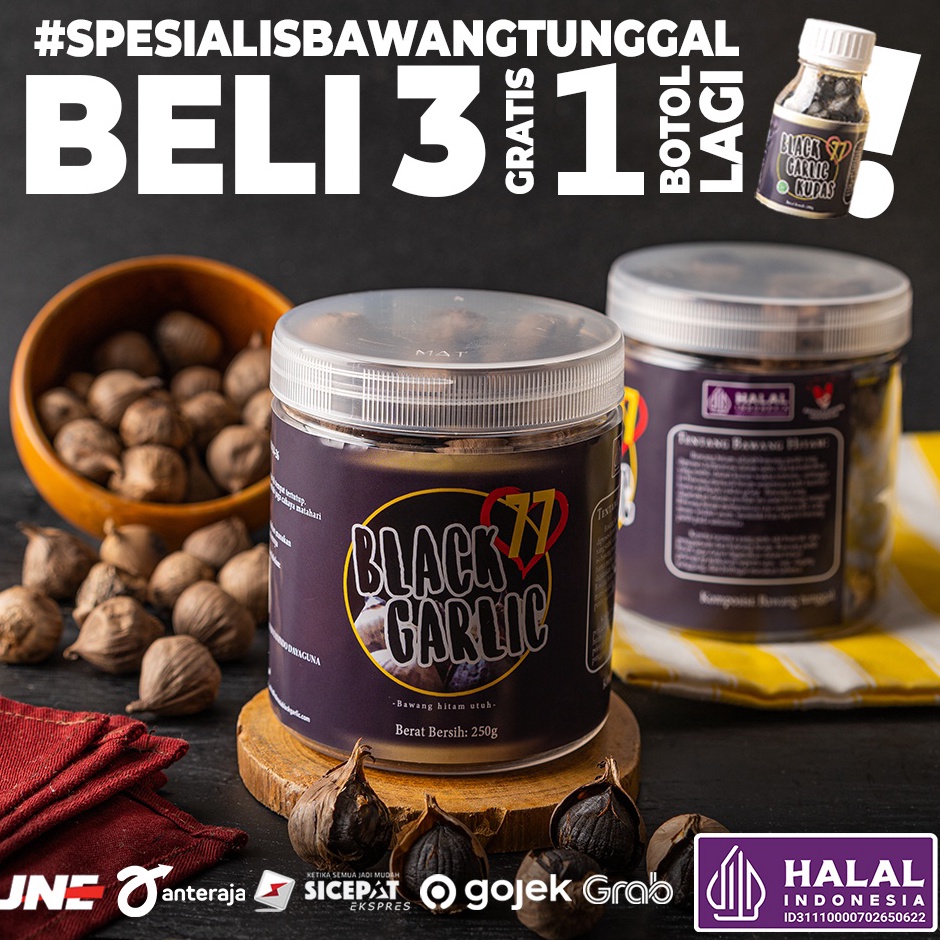 

Black Garlic/Bawang Hitam Tunggal 250 gr gram HERBAL BERMACAM KHASIAT
