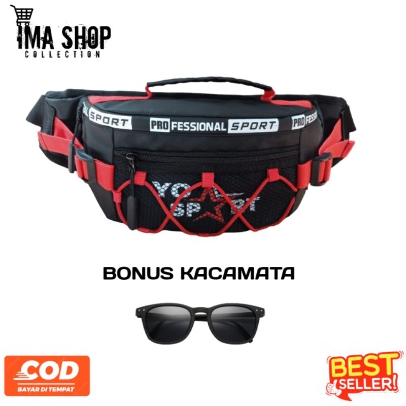 Tas Selempang Waterproof Tas Pinggang Tas Bahu Tas Distro Original Pria Wanita Bonus Kacamata