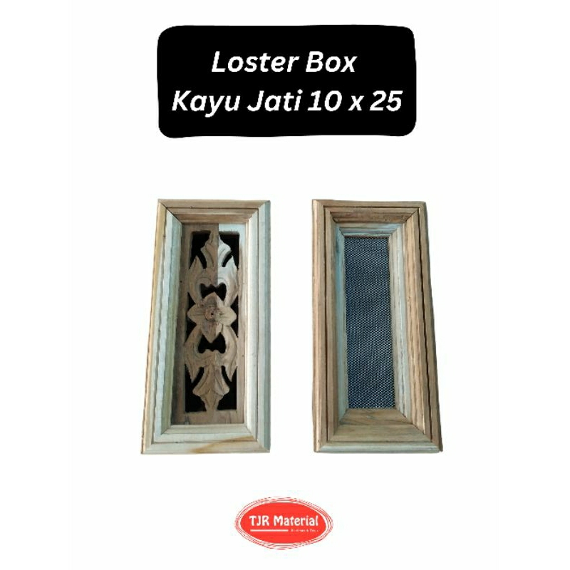 Loster Box Kayu Jati 10 x 25 / Box Fentilasi Kayu Jati 10 x 25 / Ventilasi Kayu Jati 10 x 25 / Box V