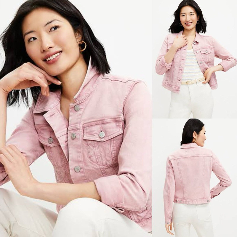 loft denim jacket pink XS