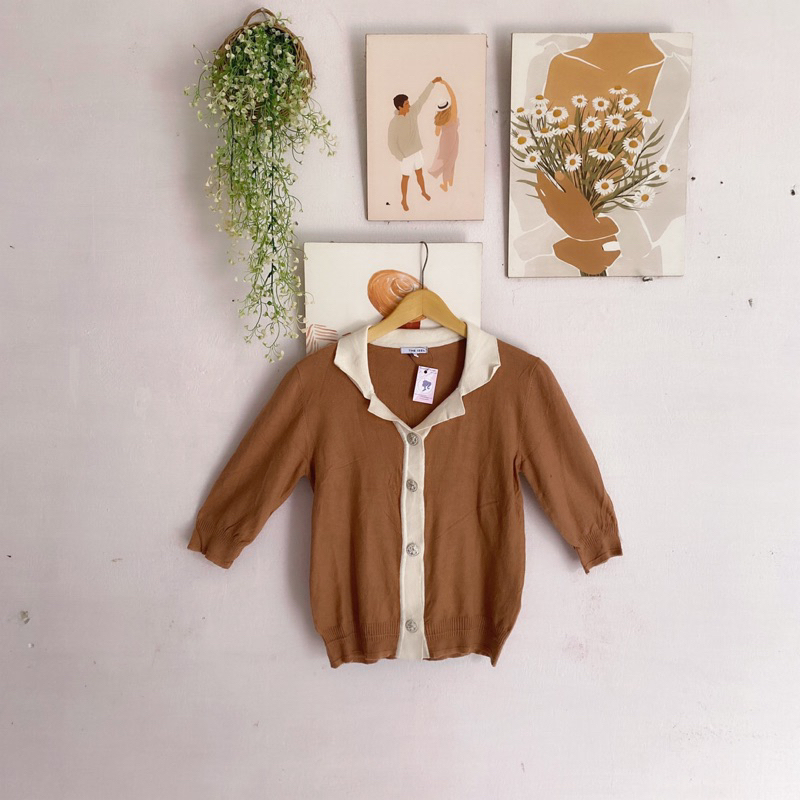 CARDIGAN RAJUT WANITA / CARDIGAN EARTH TONE / CARDIGAN SEMI BALON