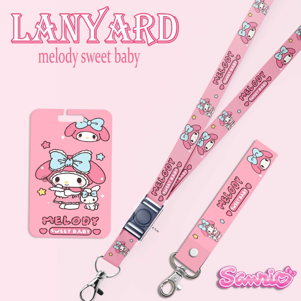 

STRAP LANYARD CARD HOLDER Sanrio Melody Sweet Baby Gantungan Kunci, Handphone, ID Card