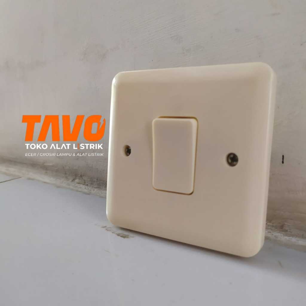Saklar engkel Saklar single Saklar HSC 801 Engkel IB Inbow Warna Cream