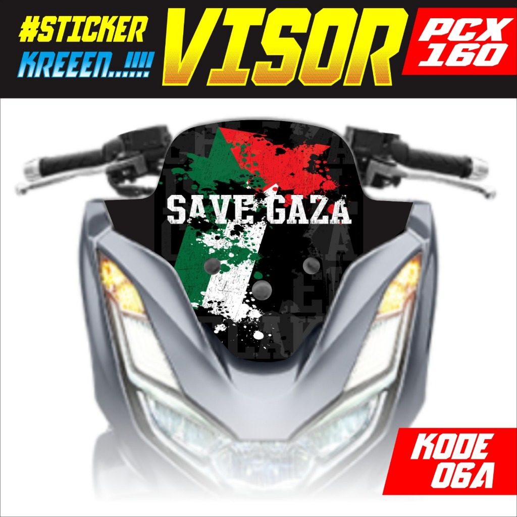 Stiker Windshield Variasi Honda PCX 160 Palestina Visor PCX 160 Palestine GAZA