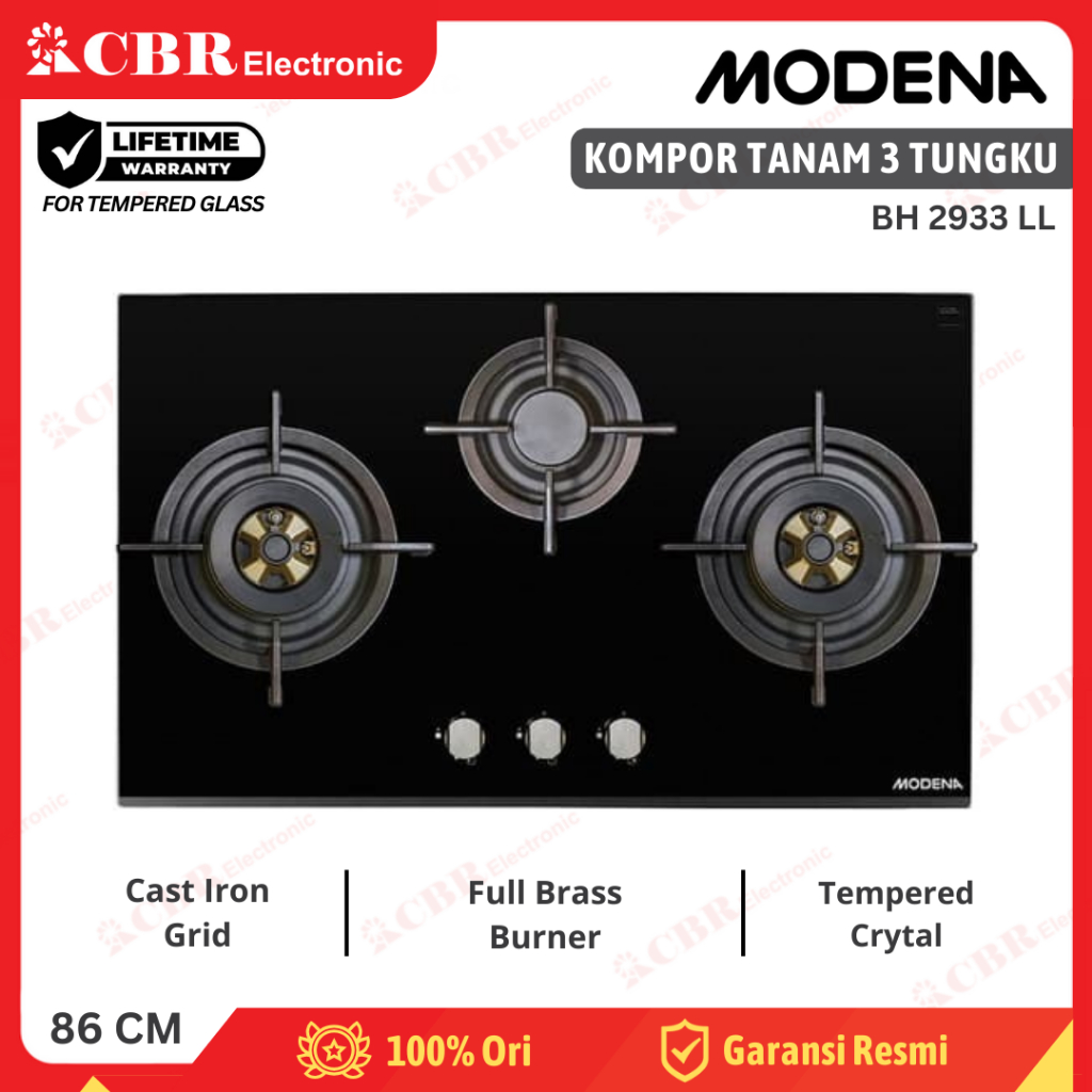 Kompor Tanam MODENA 3 Tungku BH 2933 LL