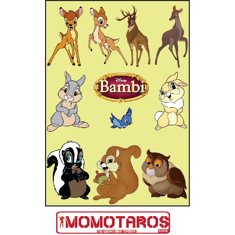 

Sticker stiekr murah antiair transparan Bambi disney 1 pc