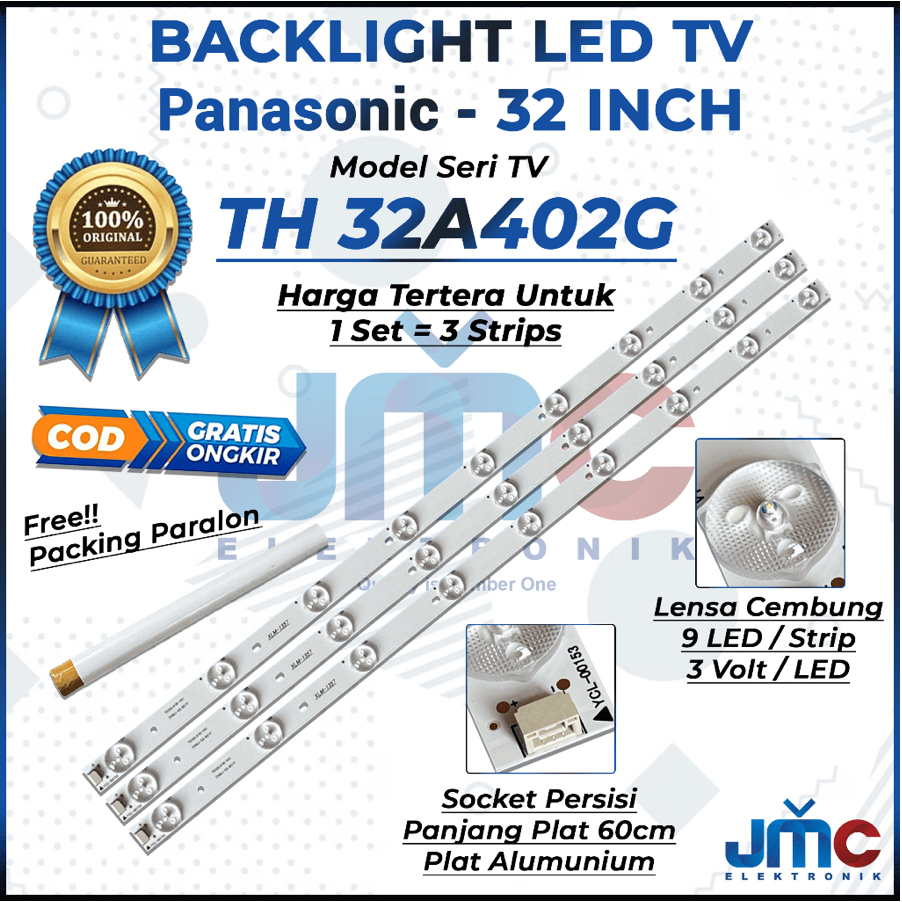 BACKLIGHT TV LED PANASONIC 32 INCH TH32A402G TH 32A402G 32A402 4C-LB320-DS5 B1N42NE-SL 32A LAMPU BL 