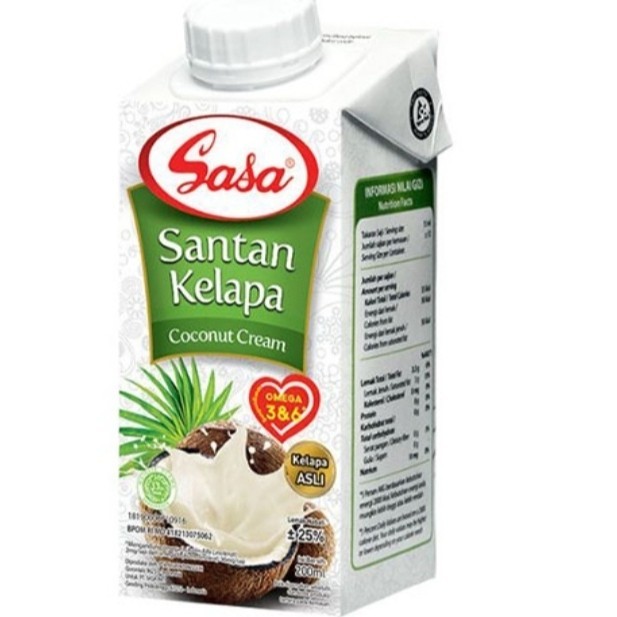

PROMO Santan Kelapa SASA Coconut Milk Cream Cair 200 ml Bumbu Masak Tua Murah Termurah Usaha Kuliner Kekinian Viral Masakan Nusantara Minuman Dessert Sahur Buka Puasa Pesta Lebaran Rendang Kue Tradisional Baking