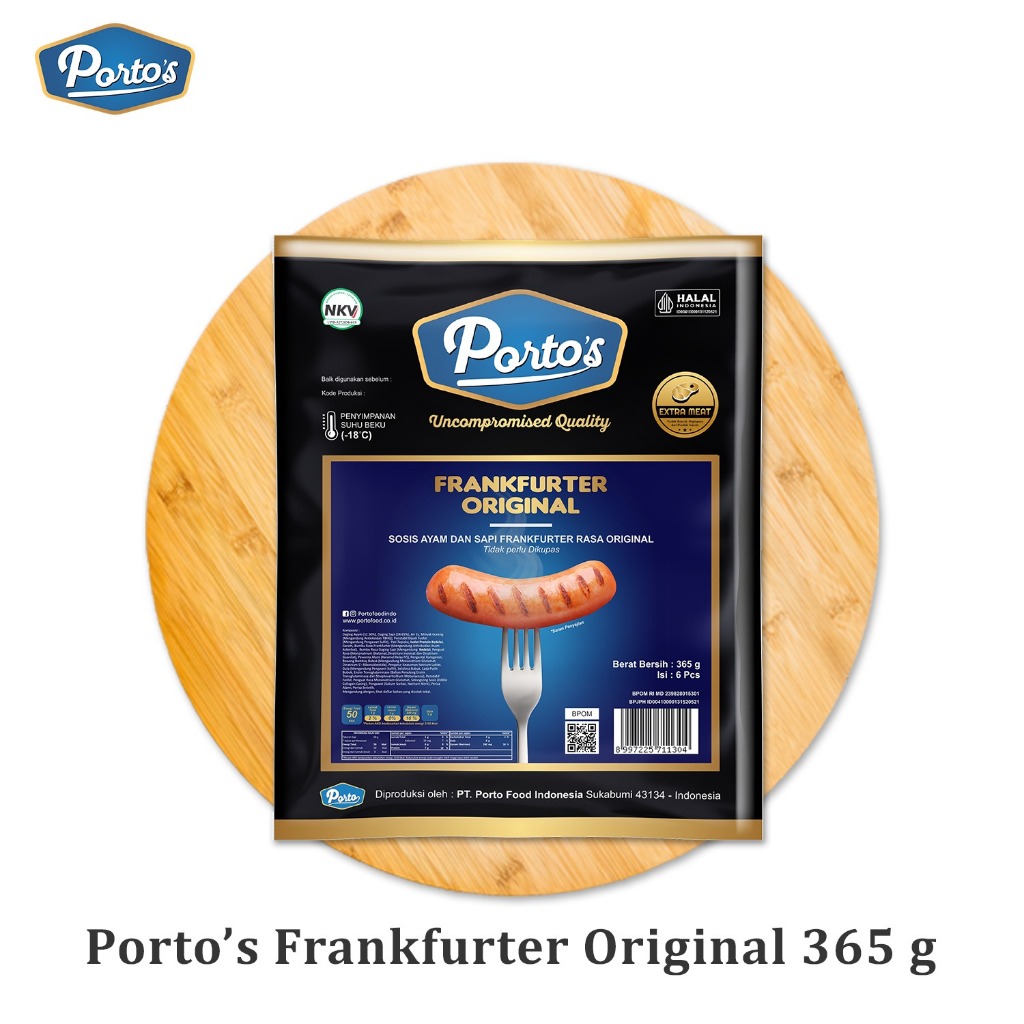

PORTO'S - Frankfurter Original 365 gram, Sosis Sapi Frankfurter Halal