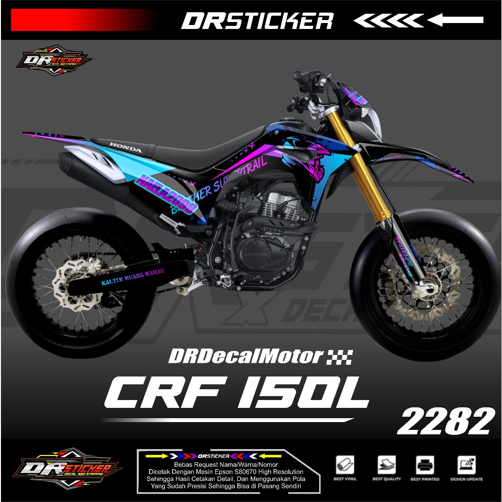 Decal CRF decal CRF 150 L full body stiker motor trail decal supermoto stiker supermoto stiker motor