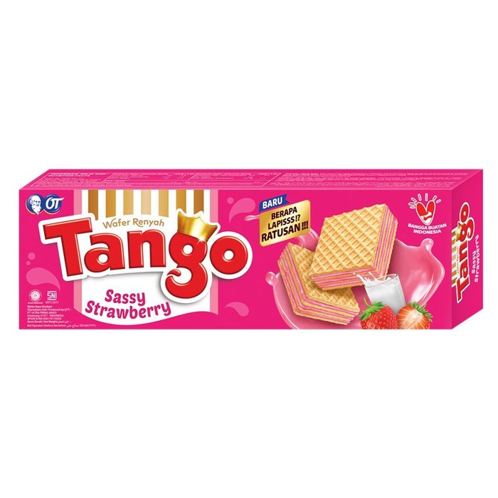 

Wafer renyah Tango sassy strawberry 133 gram