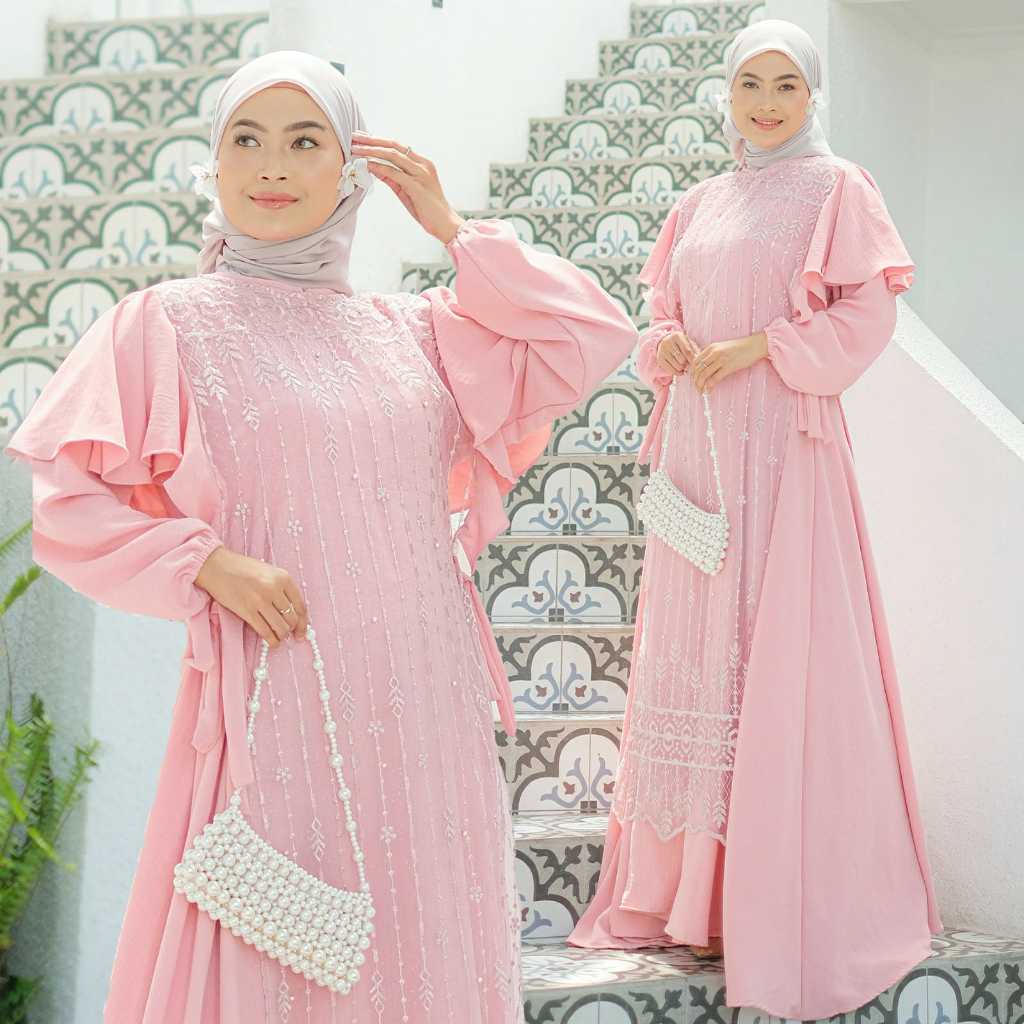 Maxy Lady Crinkle Maxi Wanita Terbaru Fashion Muslimah Baju Gamis Dewasa Dress Muslim Kekinian Bisa Cod