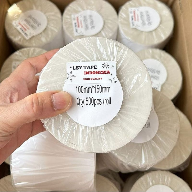 

MS - Stiker Kertas Label thermal / kertas barcode 100 x 150 mm A6 isi 500 lembar full
