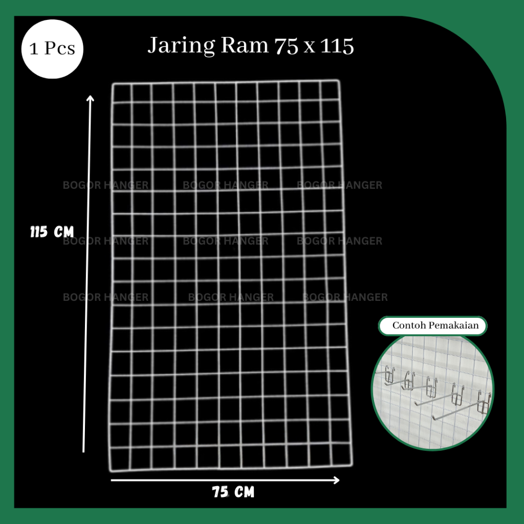 (PER 1 PCS) Jaring RAM Dinding 75 X 115 / Hijang Hiasan / Wire Grid 75x115 CM | Gantungan Besi Hook 