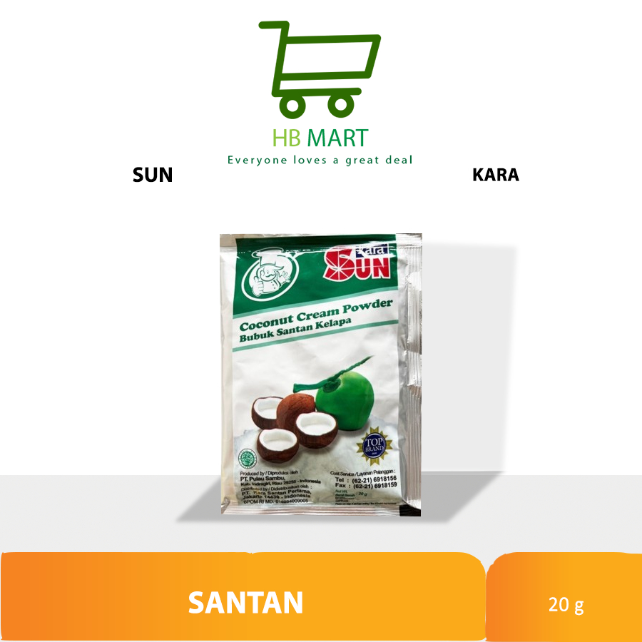 

Sun Kara / Sunkara Santan Kelapa Bubuk Coconut Cream Powder 20 gr