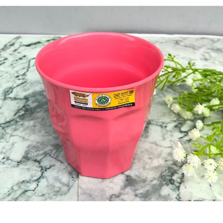 Gelas B0501 Merah Muda/Ping Gelas Belimbing Melamin 280ml Golden Dragon