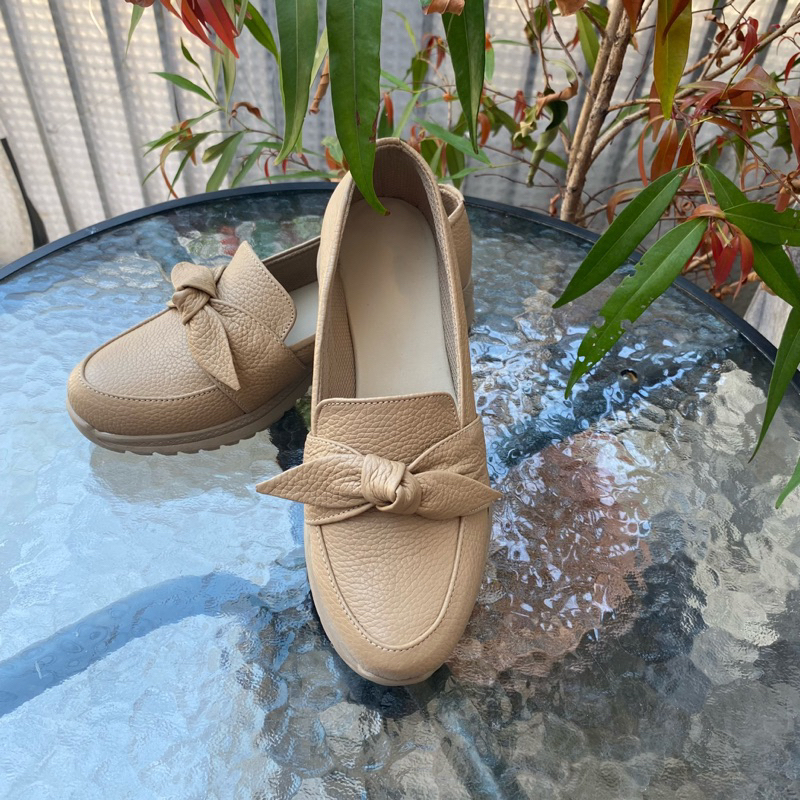 sepatu kulit garut wanita/sneakers cewek kulit papirut sepatu pita kulit asli garut