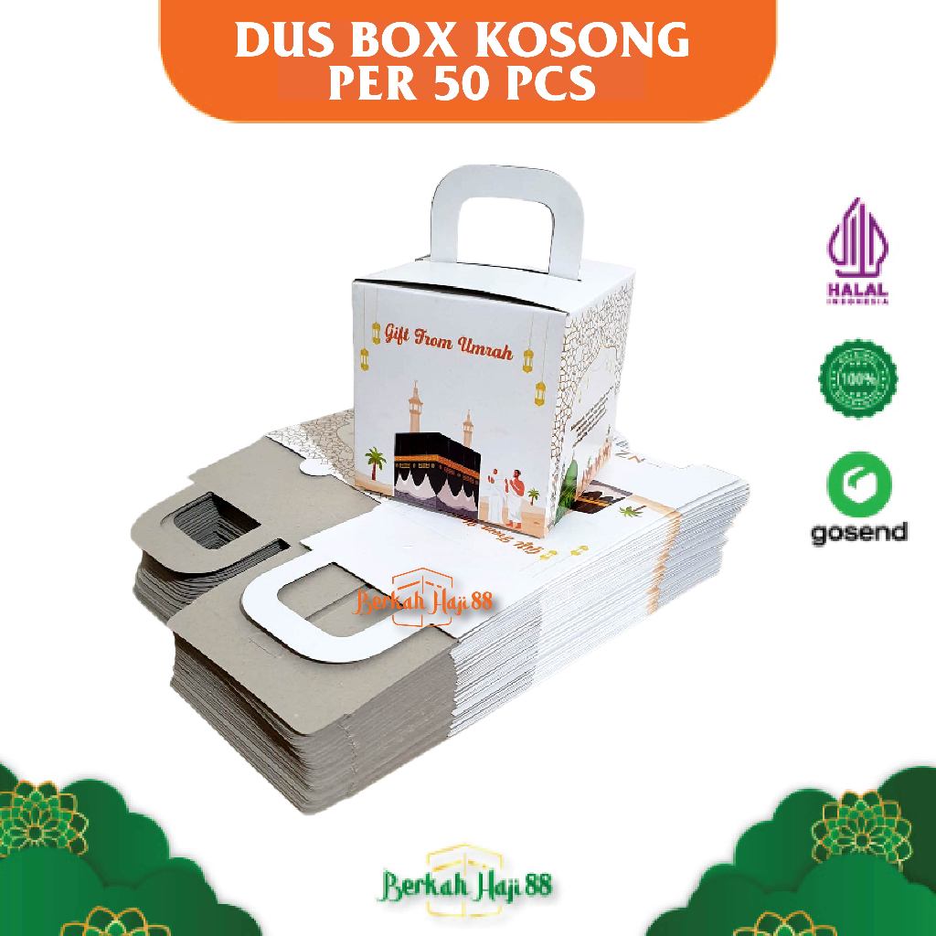 

Dus Box Kosong Souvenir Oleh Oleh Haji dan Umroh isi paket 50 pcs