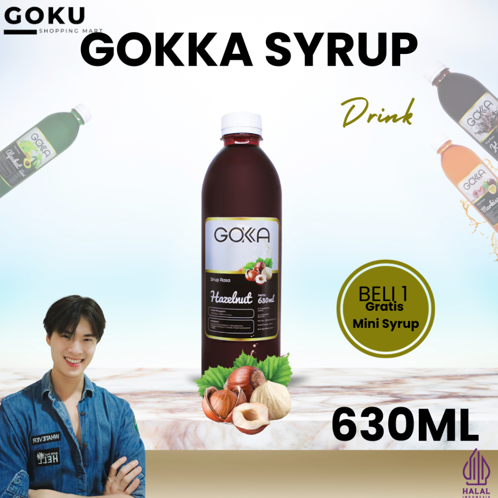 

Minuman Sirup 630ml Gokka Syrup Rasa Hazelnut