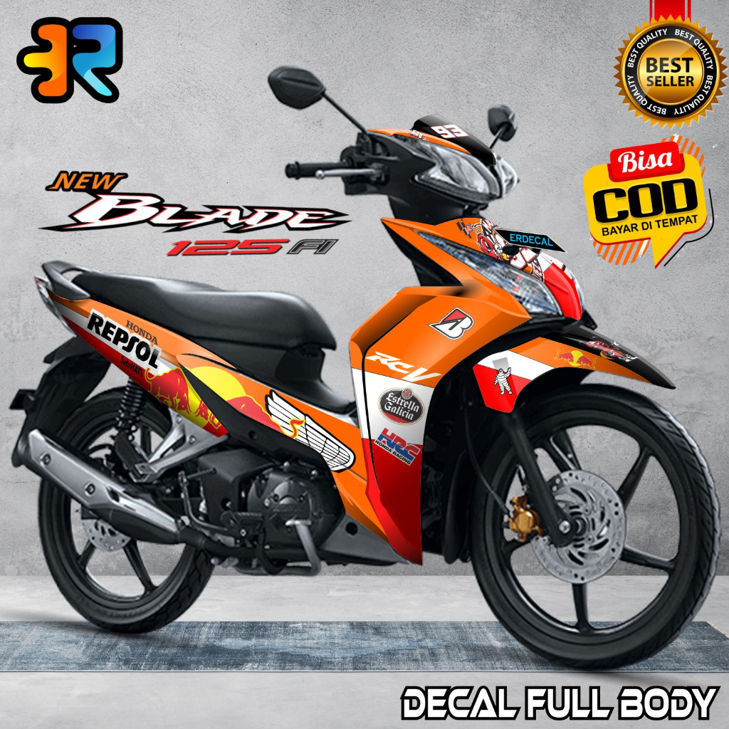Decal Blade 125 New Stiker Full Body Variasi Desain Repsol