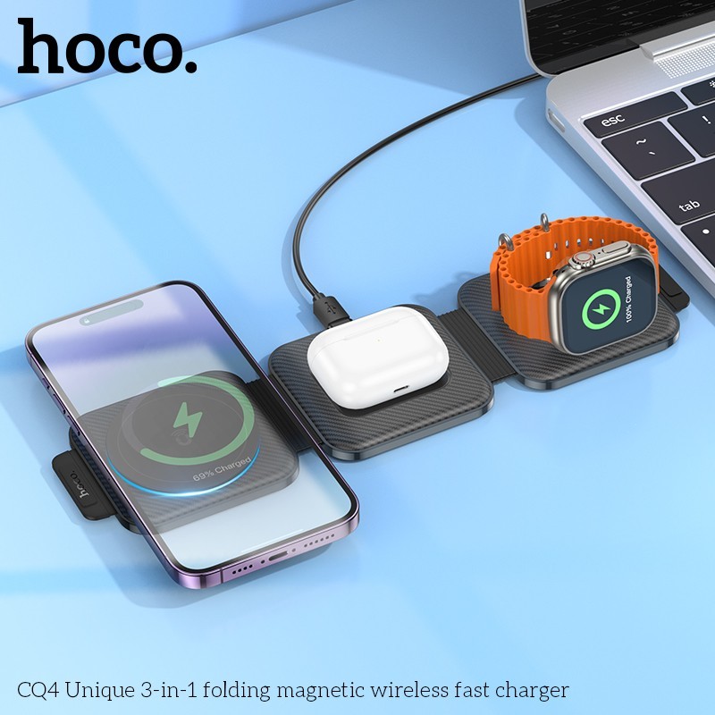 HOCO CQ4 Folding Wireless Charger 3 in 1 Magnetic WE