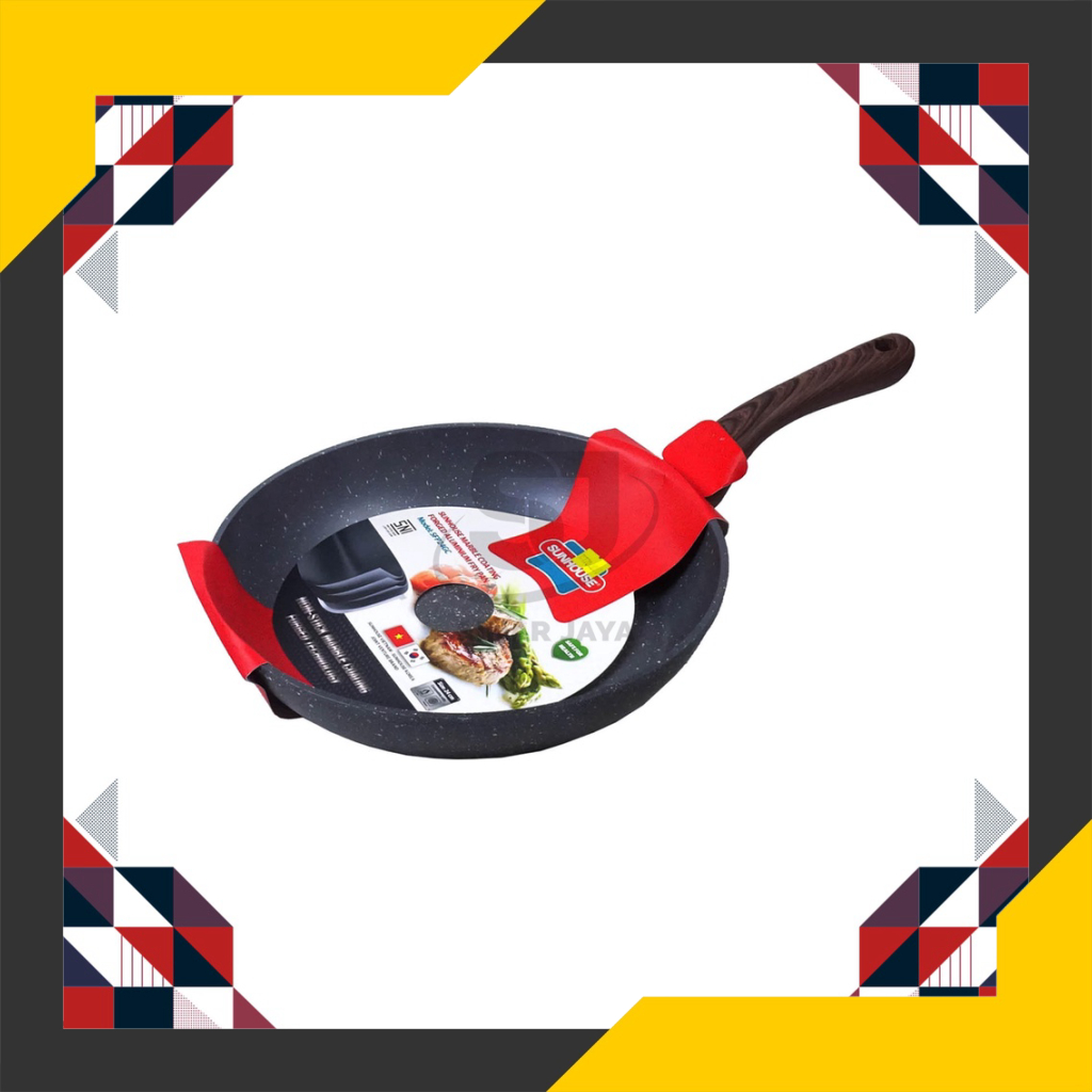 Terbaru Wajan Teplon Anti Lengket/ Wajan Serbaguna/ Wajan Penggorengan/ Frypan SFP26GC Sunhouse Limi