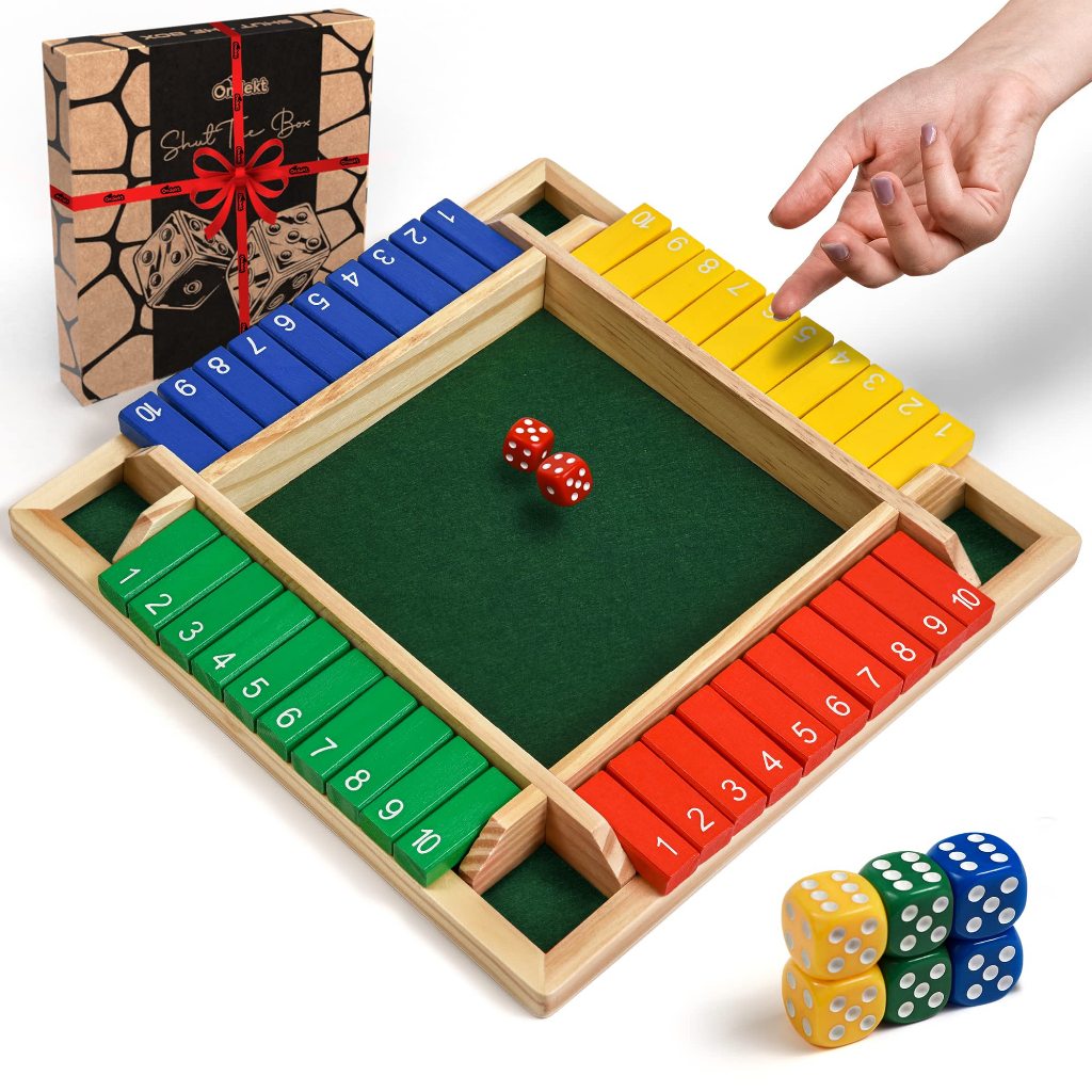 Mainan Board Game Shut The Box Dice Halma Board Game Permainan Papan Kayu Edukatif