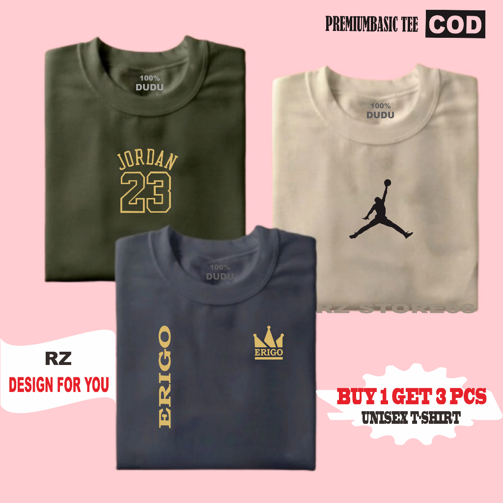 BUY 1 GET (PROMO COD) RZ STORE08 Kaos Pria Wanita Distro Logo Erigo kirka J23 JORG  T-Shirt Distro 1