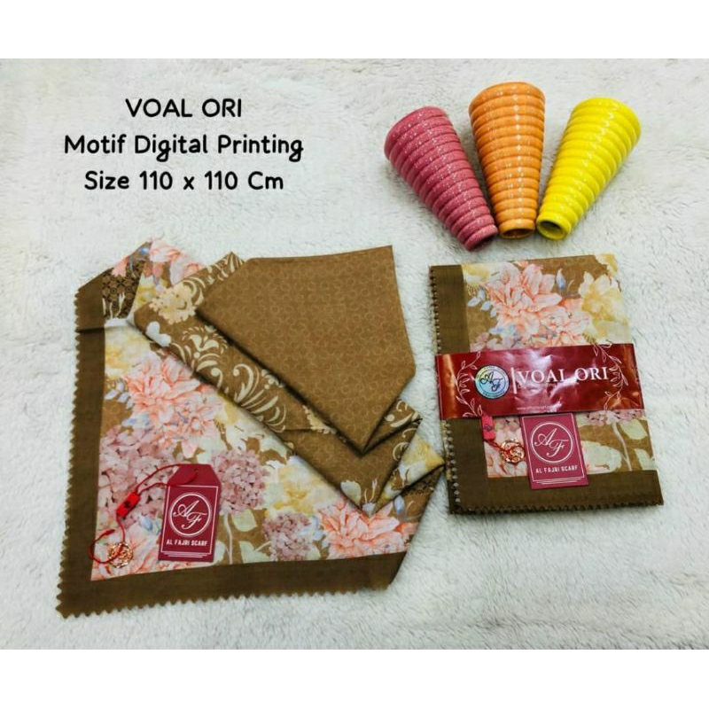 jilbab segi empat voal ori motif by al fajri mix.harga 10 pcs