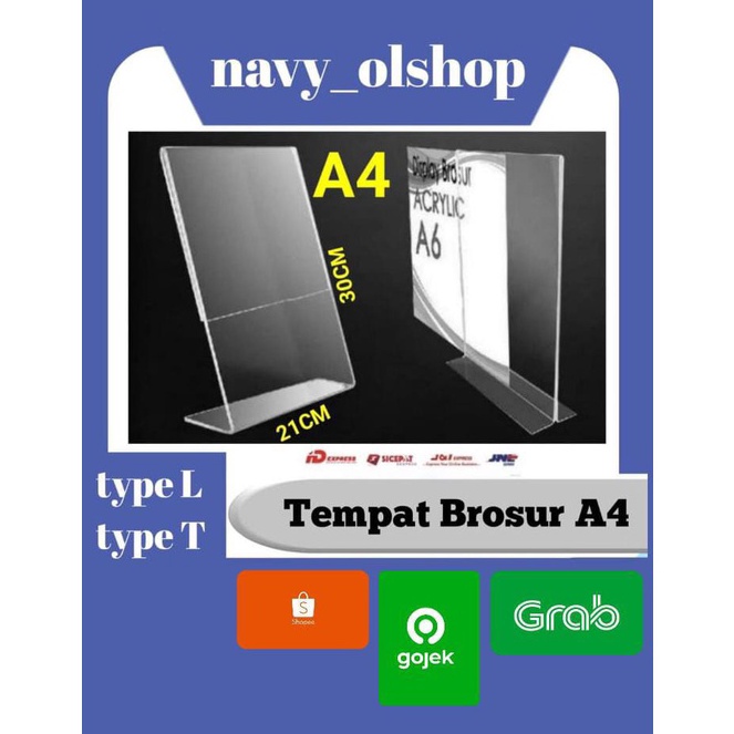 

TEMPAT BROSUR / TENT HOLDER / TENT CARD AKRILIK DISPLAY UKURAN A4