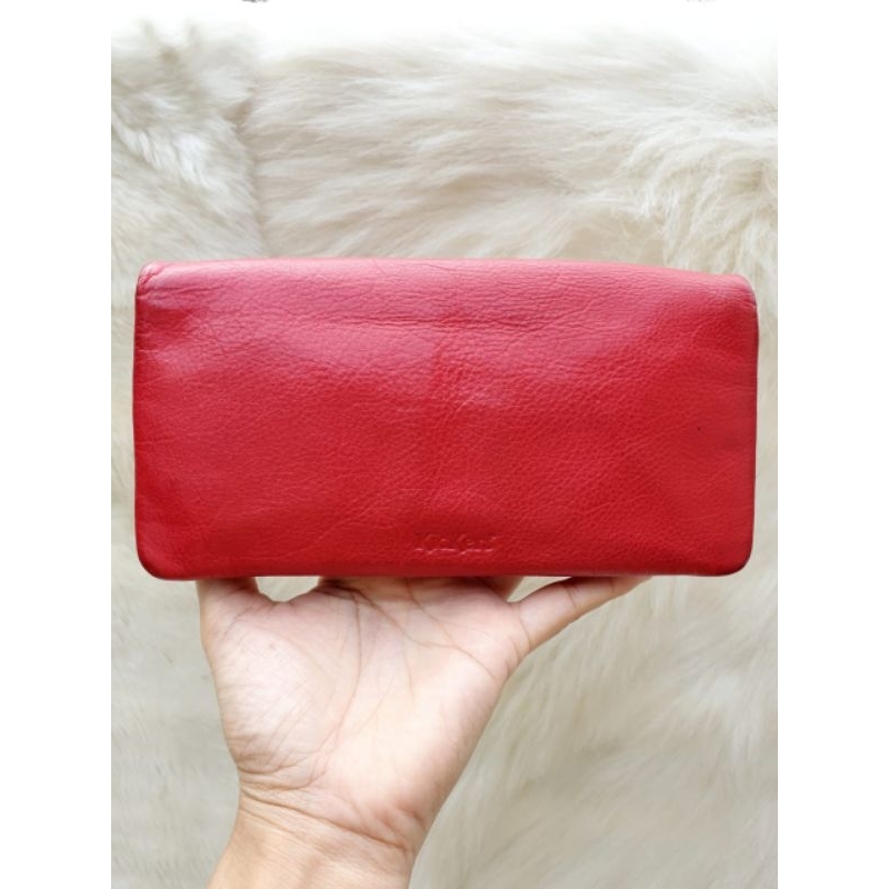 Kickers Dompet Wanita Panjang Lipat Merah Kulit Asli