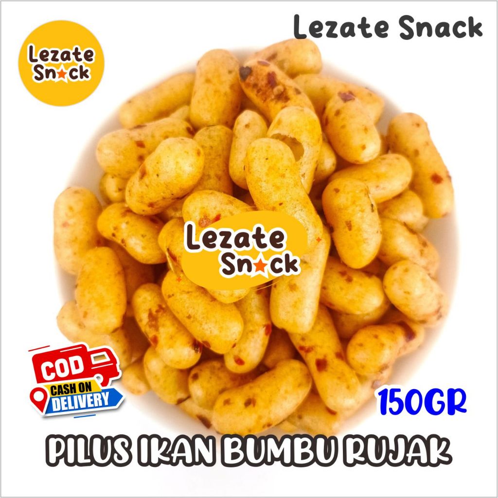 Pilus Rujak Ikan Tenggiri 150gr Murah Enak Renyah / Pilus Bangkok Pedas Manis Daun Jeruk / Pilus Ika