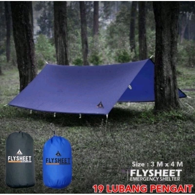 FLYSHEET PELINDUNG TENDA RIPSTOP BAHAN ANTI AIR