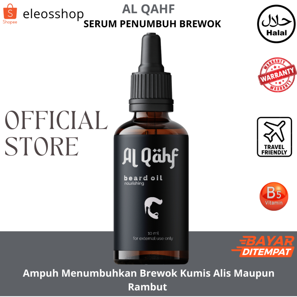 (COD) AL QAHF HAIR GROWTH SERUM - Serum penumbuh bulu brewok kumis jenggot jambang alis / Minoxidil 